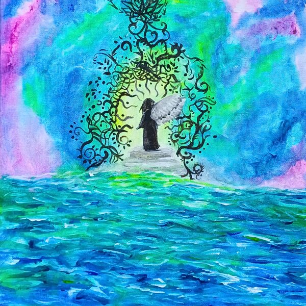 "Akash" (pintura sobre líenzo en Acrilico,bastidor  30x 20 cm aprox) 