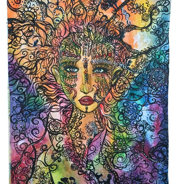 "La vida y sus detalles" ilustración en acuarelas y detalles en acrílico. hoja 1/8  150 US